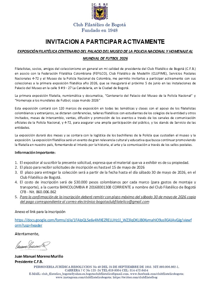 INVITACIÓN FILATÉLICA